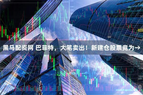 黑马配资网 巴菲特，大笔卖出！新建仓股票竟为→